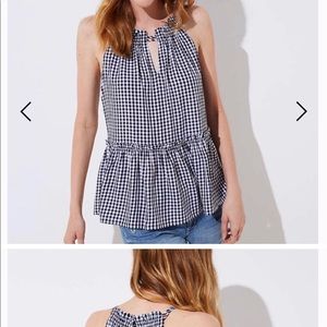 Ann Taylor Loft Gingham Sleeveless Top Petite
